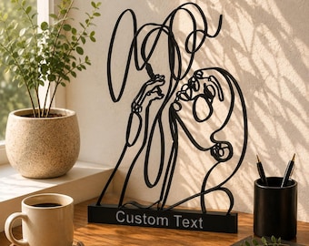 Custom Minimalist Woman Line Art Decor Personalized Name Modern Sculpture Abstract Female Figure Desk Ornament Home Gift