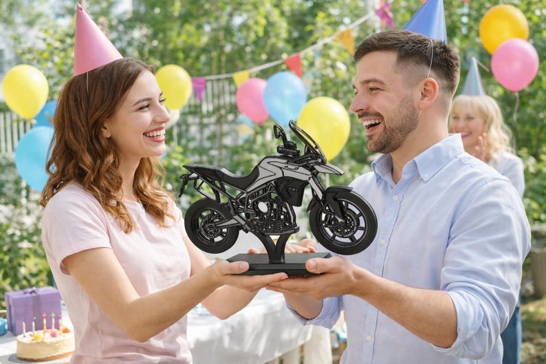 Personalized LED motorcycle British Style Tiger 900 G Series decor gift custom name sign minimal desk art for him warm light base biker room image 5