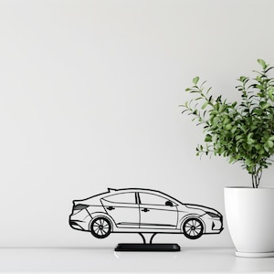Escultura de sedã compacto impressa em 3D: decoração moderna e minimalista para carros