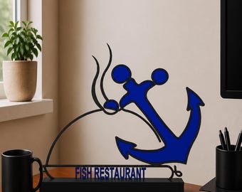 Persönliches Fisch-Restaurant-Dekor Benutzerdefinierte Küsten-Speise-Geschenk-nautisches Geschäftszeichen Ozean-inspirierter Fisch-Liebhaber vorhanden Restaurantbesitzer