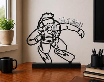 Regalo para buceadores Decoración personalizada de explorador oceánico Nombre personalizado Adorno de arte marino Regalo para entusiastas del buceo Decoración náutica Figura de buceador