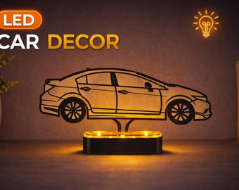 Gepersonaliseerde led-auto Japanse stijl Civic FB7-serie Silhouet Decor Cadeau Aangepast voertuigoverzicht Nachtlampje Automotive voor autoliefhebbers