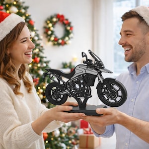 Personalized LED motorcycle British Style Tiger 900 G Series decor gift custom name sign minimal desk art for him warm light base biker room image 8