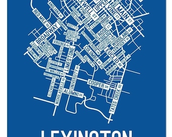 Lexington, Kentucky Street Map - Poster, Acrylic, Framed, and Metal Prints