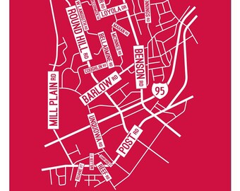 Fairfield, Connecticut Street Map - Poster, Acrylic, Framed, and Metal Prints