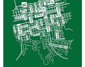 Huntington, Virginia Street Map - Poster, Acrylic, Framed, and Metal Prints