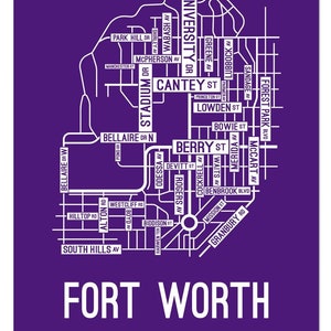 Fort Worth, Texas Street Map - Poster, Acrylic, Framed, and Metal Prints
