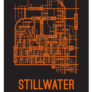 Stillwater, Oklahoma Street Map - Poster, Acrylic, Framed, and Metal Prints