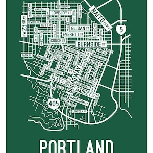 Portland, Oregon Street Map - Poster, Acrylic, Framed, and Metal Prints