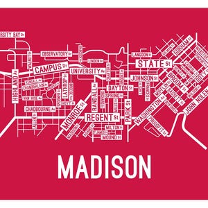 Madison, Wisconsin Street Map - Poster, Acrylic, Framed, and Metal Prints
