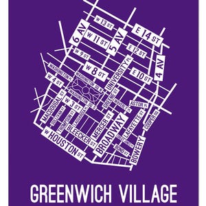 Greenwich Village, New York Street Map - Poster, Acrylic, Framed, and Metal Prints