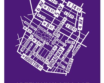 Greenwich Village, New York Street Map - Poster, Acrylic, Framed, and Metal Prints