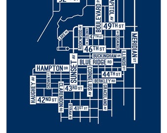 Indianapolis, Indiana Street Map - Poster, Acrylic, Framed, and Metal Prints