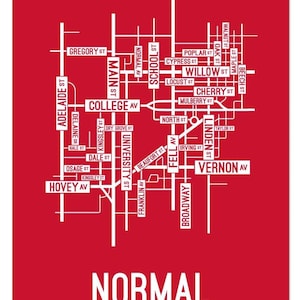 Normal, Illinois Street Map - Poster, Acrylic, Framed, and Metal Prints