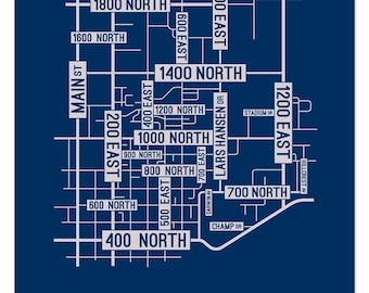 Logan, Utah Street Map - Poster, Acrylic, Framed, and Metal Prints