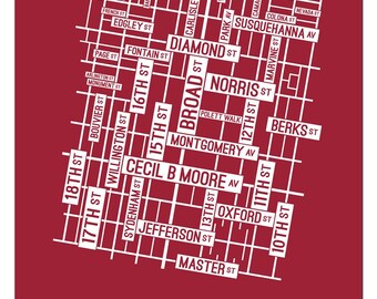 Philadelphia, Pennsylvania Street Map - Poster, Acrylic, Framed, and Metal Prints