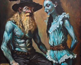 Hand Painted Oil Painting, The Wizard's Confidante