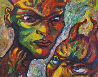 One of a kind, 5" by 7" oil painting by Neil Collins.