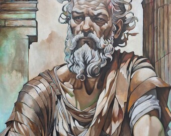 Portrait of Socrates - by Neil Collins. 18" x 24" Oil Painting.