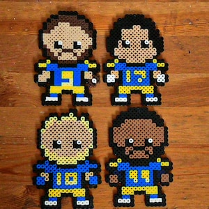 Los Angeles Rams Perler Bead Art - Stafford, Nacua, Donald - NFL Football Fan Collectible