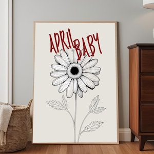April Birth Month Flower Print | Daisy Flower Artwork | Aries and Taurus Print | April Baby