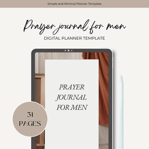 Prayer Journal for Men Printable, Faith-Based PDF, Christian Devotional Planner, Daily Guided Pages, Instant Download