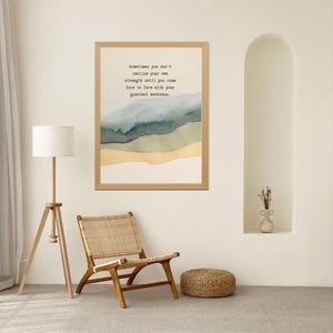 Printable Nature Wall Art, Inspirational Quote Print, Strength and Resilience Poster, Motivational Decor,Digital Download