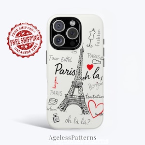Paris Eiffel Tower iPhone Case, French Chic Phone Cover