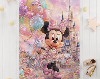 Minnie Mouse Baby Blanket, Pastel Disney Fleece Throw