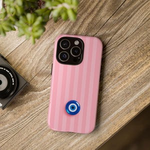 Pink Evil Eye Phone Case: Protective Nazar Charm Cover