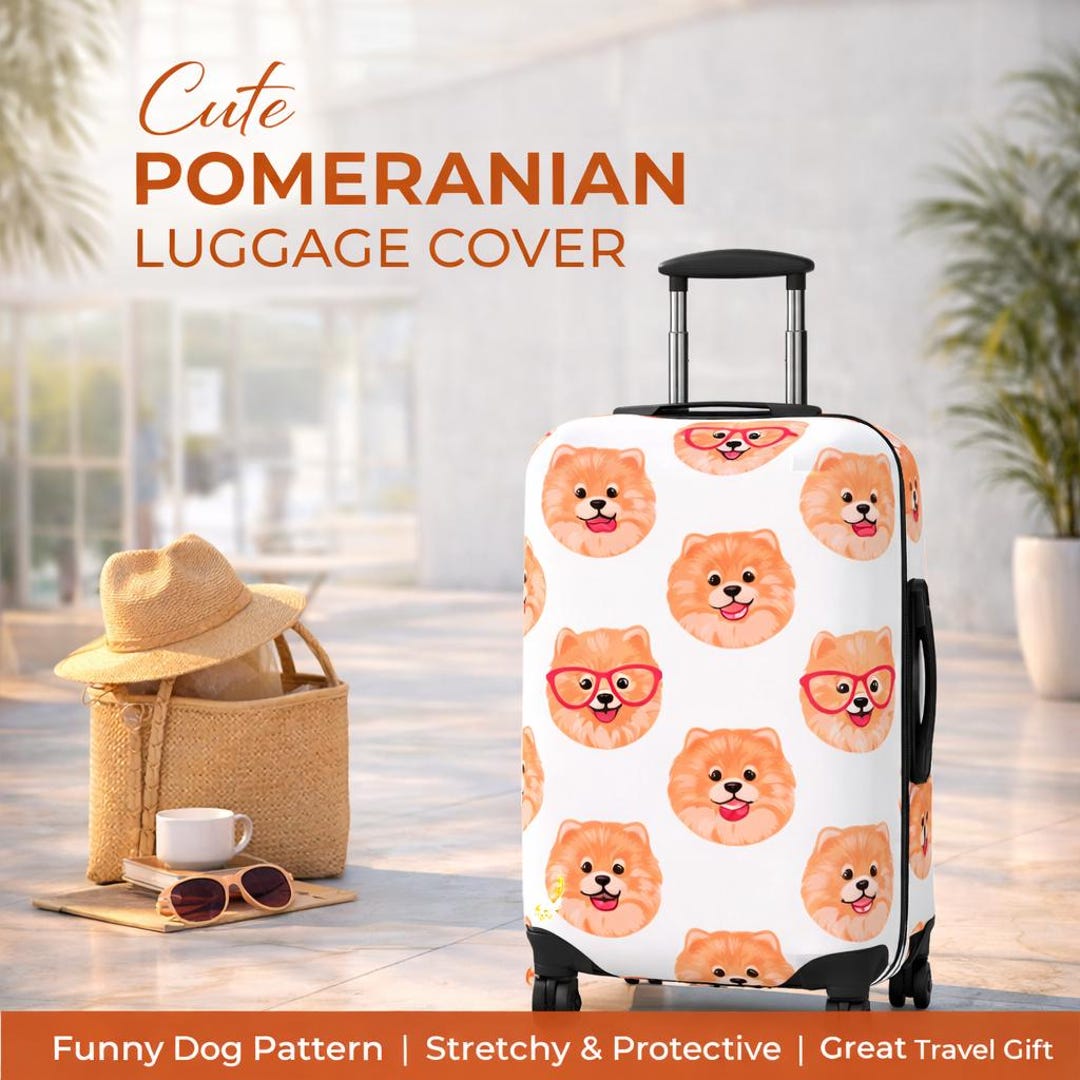 Luggage Cover Pattern Pomeranian Dog Pattern Luggage Cover, Stretchy Travel Sleeve - Etsy
