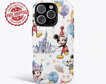 Mickey and Minnie Mouse Castle iPhone Case, Balloons Design