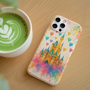 Phone Case, Disney Castle Watercolour Drawing, Gift for Disney Lovers, Various iPhone Models, Samsung Galaxy, Tough Case