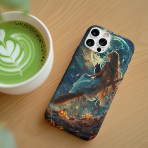 Witch & Cat Phone Case: Magical Halloween Fantasy