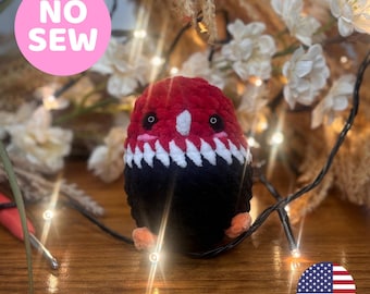 No-Sew Woodpecker Crochet Pattern: Beginner Amigurumi Bird Plushie (PDF Pattern)