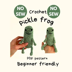 No Sew Amigurumi Pattern Pickle Leggy Frog Crochet | Puff Stitch Eyes | Beginner Frog Plush Pattern Crochet Toy Tutorial