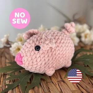 No Sew Pig Crochet Pattern: Easy Amigurumi Plushie (PDF Pattern