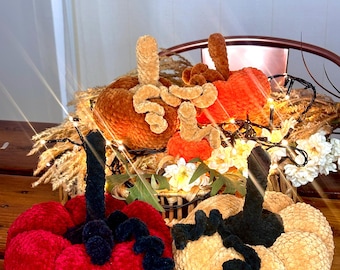 Crochet Pumpkin Pattern - 5 Sizes - Fall Decor Crochet Patterns - Easy Beginner Amigurumi Pumpkins -  Autumn Home Decor
