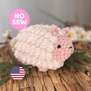 No Sew Sheep Crochet Pattern | Amigurumi Plushie PDF Tutorial | Easy Beginner Friendly Farm Animal Crochet Pattern