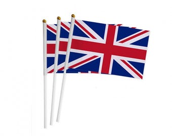 10 Fabric Union Jack Hand Waving Flag English British Celebration Party