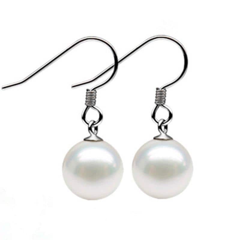 Boucles D'oreilles Argent 925 Avec Nacre Ronde Et Camées - Iolite, Fermoir, Neuf Avec étiquettes