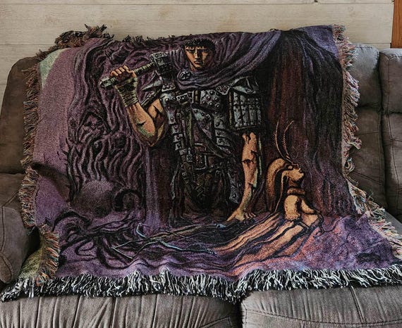 Berserk Woven Blanket: Guts, Rosine & Zodd - Kentaro Miura Art