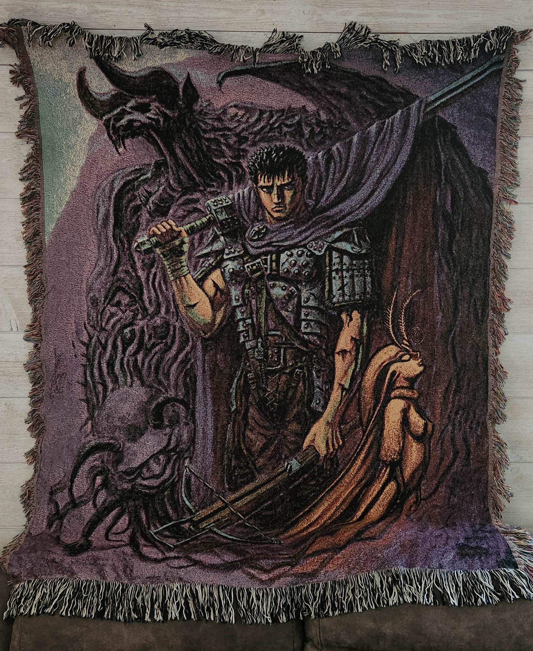 Berserk Woven Blanket: Guts, Rosine & Zodd - Kentaro Miura Art