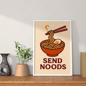 Print op canvas noedels, muurkunst noedels, kunst aan de muur keuken, esthetische keukendecoratie, noedels print, barwagen kunstprint.