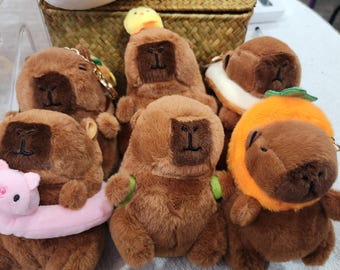Cute Capybara Plush Keyring, Costumed Capybara Keychain