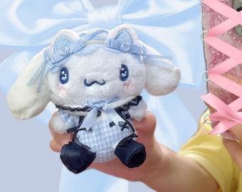 Sanrio characters keyring in costumes, mymelody Kuromi hellokitty Cinnamoroll  plush key chain in dresses .