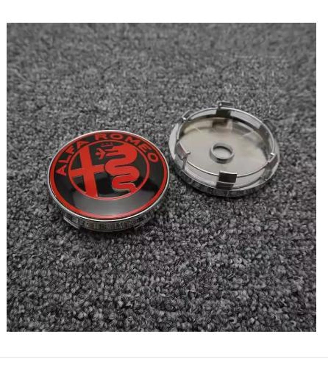 Set 7 Coprimozzi 60mm Per Alfa Romeo Brera, 159, Giulietta – Emblema Nuovo Logo 74mm Per Cofano, Baule E Volante, Accessori Stile Auto
