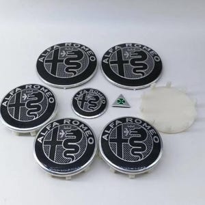 8 pezzi Emblem Coprimozzo ruota a 10 pin adesivi 40mm per Alfa 60mm