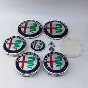 8 pezzi Emblem Coprimozzo ruota a 10 pin adesivi 40mm per Alfa VERDE 60mm