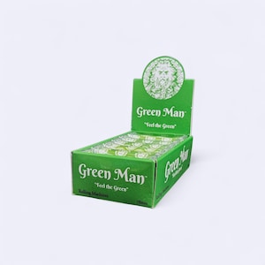 May include: A green box with the words "Green Man" and "Feel the Green" on it. The box contains rolling machines. The box is 78mm wide.